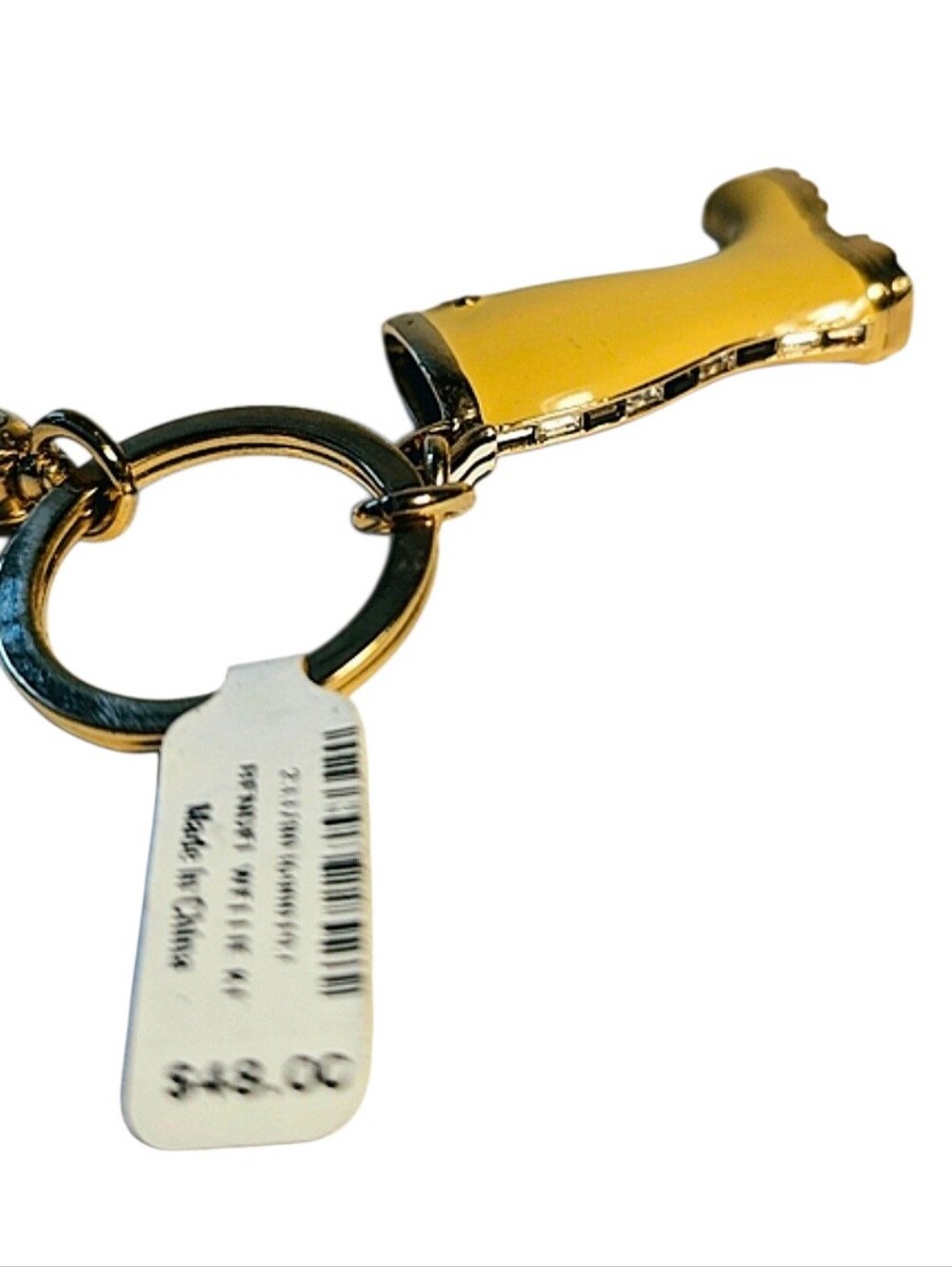RARE Henri Bendel Yellow Rainboot With Crystals Keychain - Picture 2 of 5